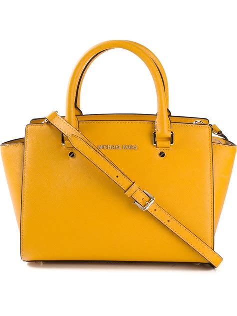 michael kors large selma tote yellow|Michael Kors selma studded.